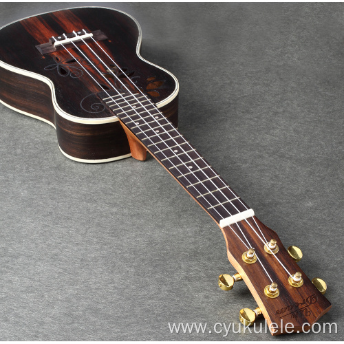 Ebony ukulele custom lettering